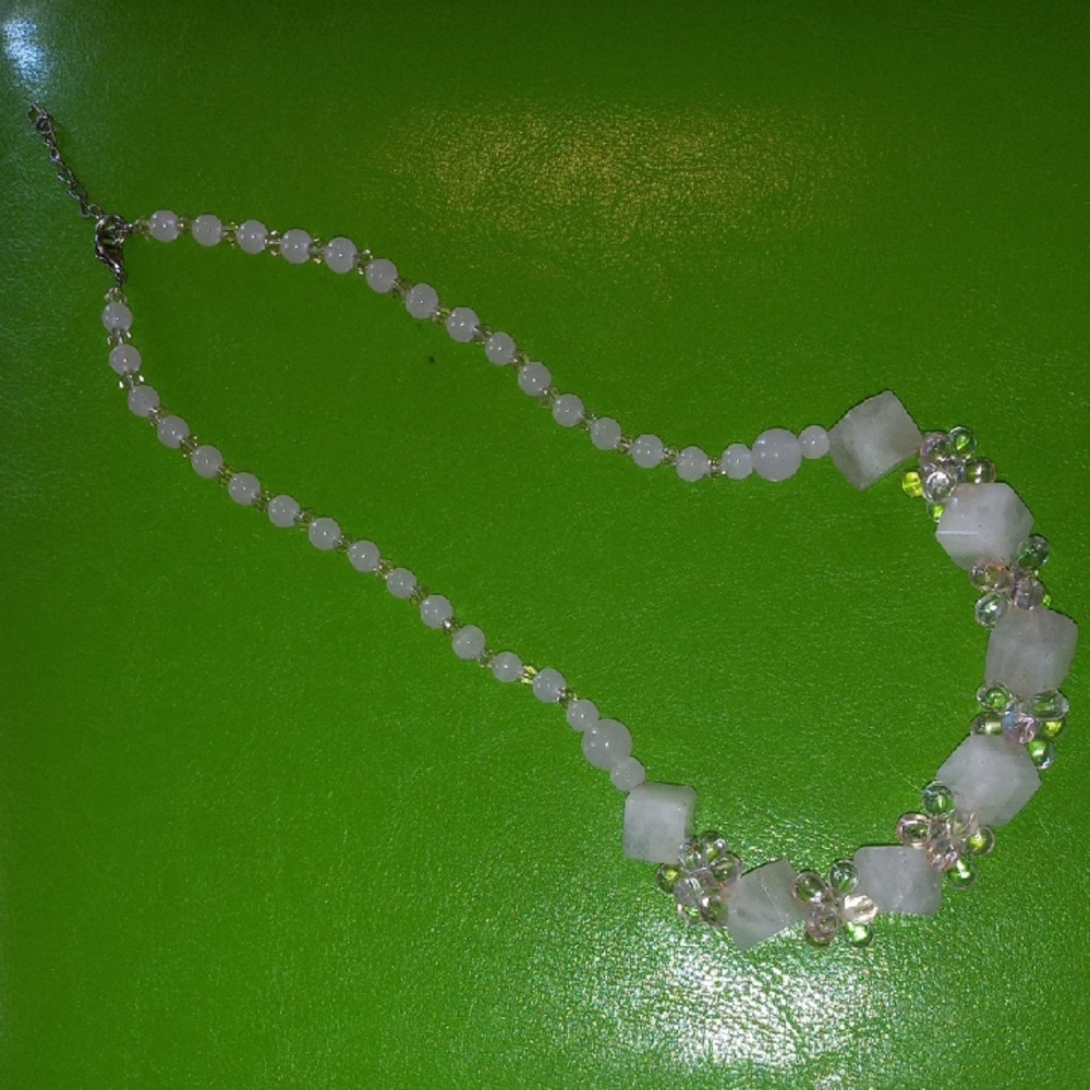Source Unknown Pink and Silver Necklace